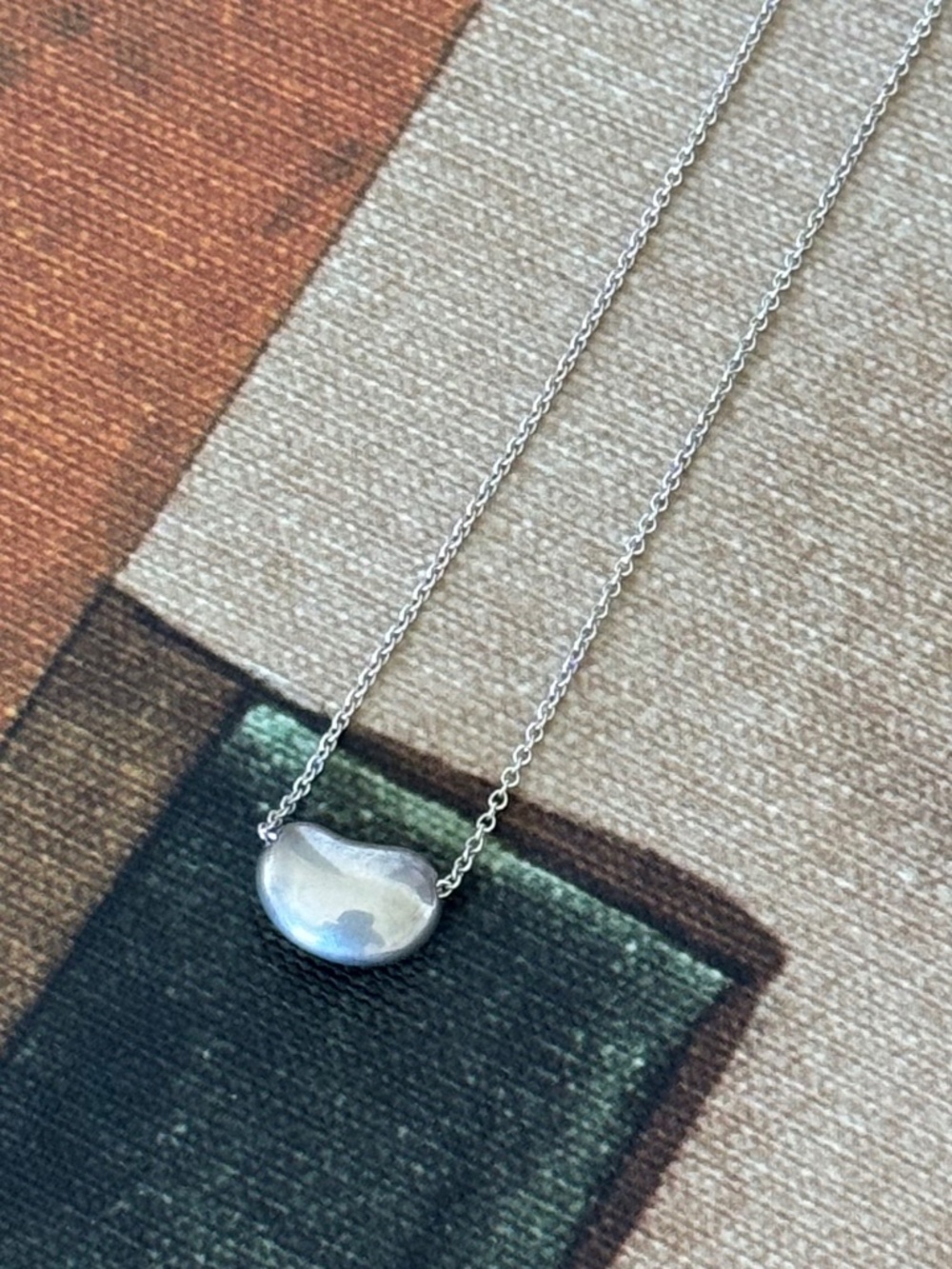 Tiffany & Co. Elsa Peretti Sterling Silver Bean Necklace